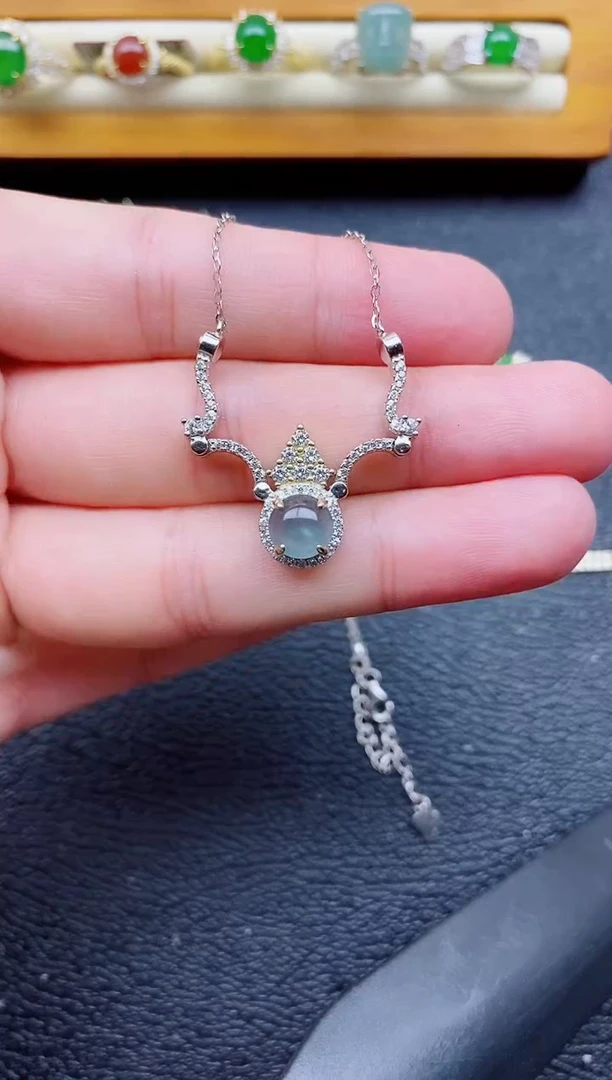 银S925镶嵌戒指翡翠1