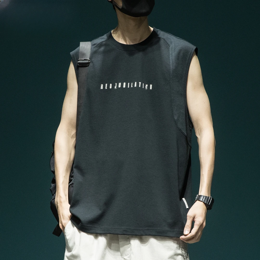 范希巴迪健身背心男夏季宽松跨栏速干运动坎肩男款宽肩无袖t恤男