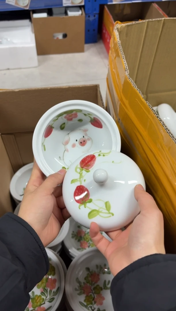 景德镇高温陶瓷食品级手绘釉中彩-炖盅