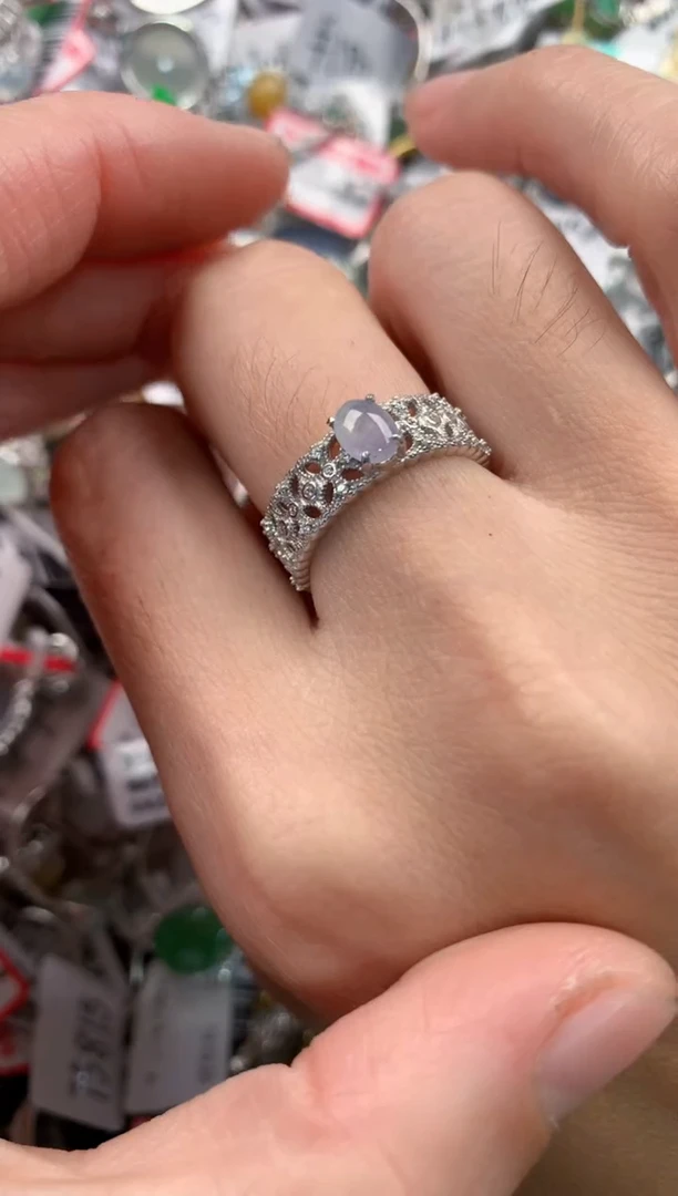 银S925镶嵌戒指翡翠6666-----4