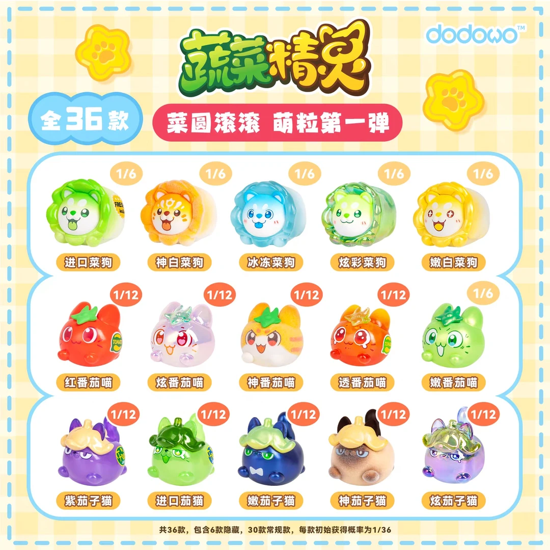 正版DODOWO蔬菜精灵菜狗萌粒第一弹盲袋未拆首发可爱萌粒单盒可爱