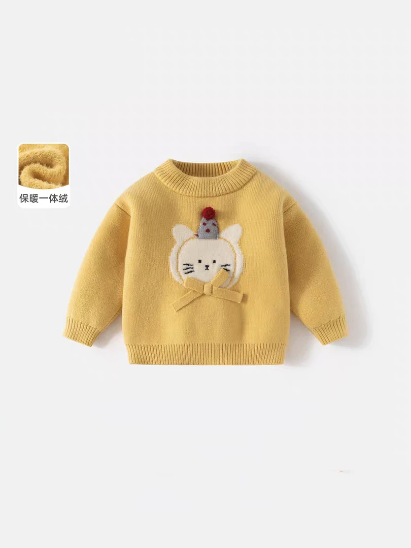 D271女童L·H·NIAO2025秋冬韩版洋气甜美卡通可爱百搭针织上衣毛衣