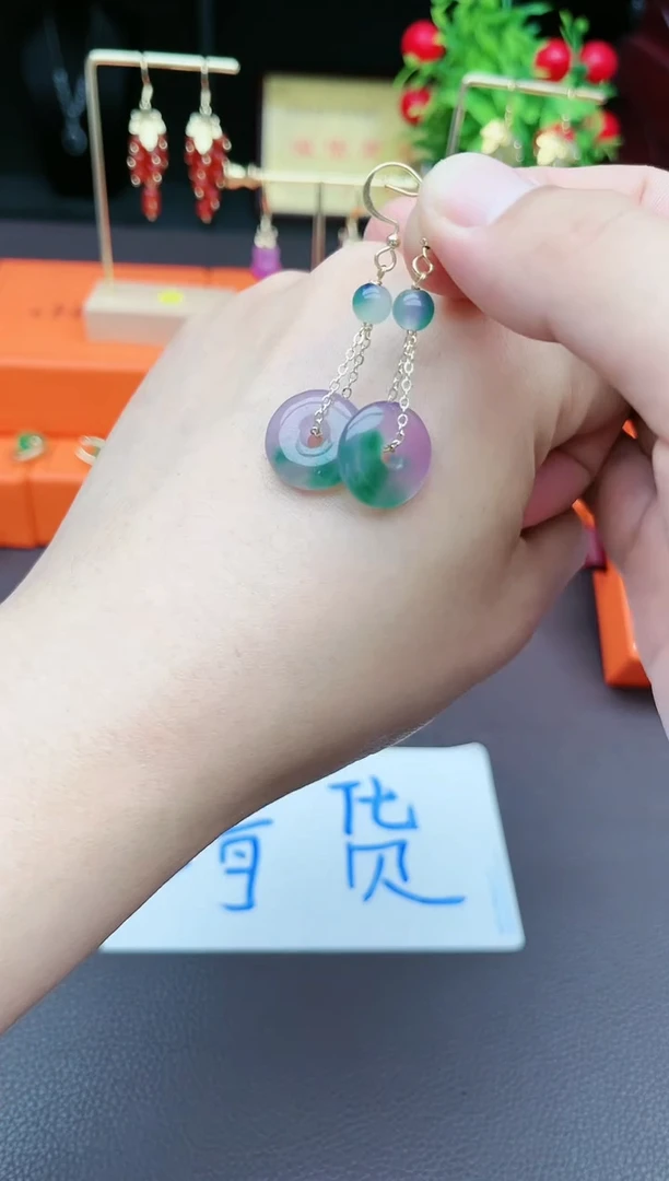 玛瑙/玉髓耳钉银S925镶嵌732000