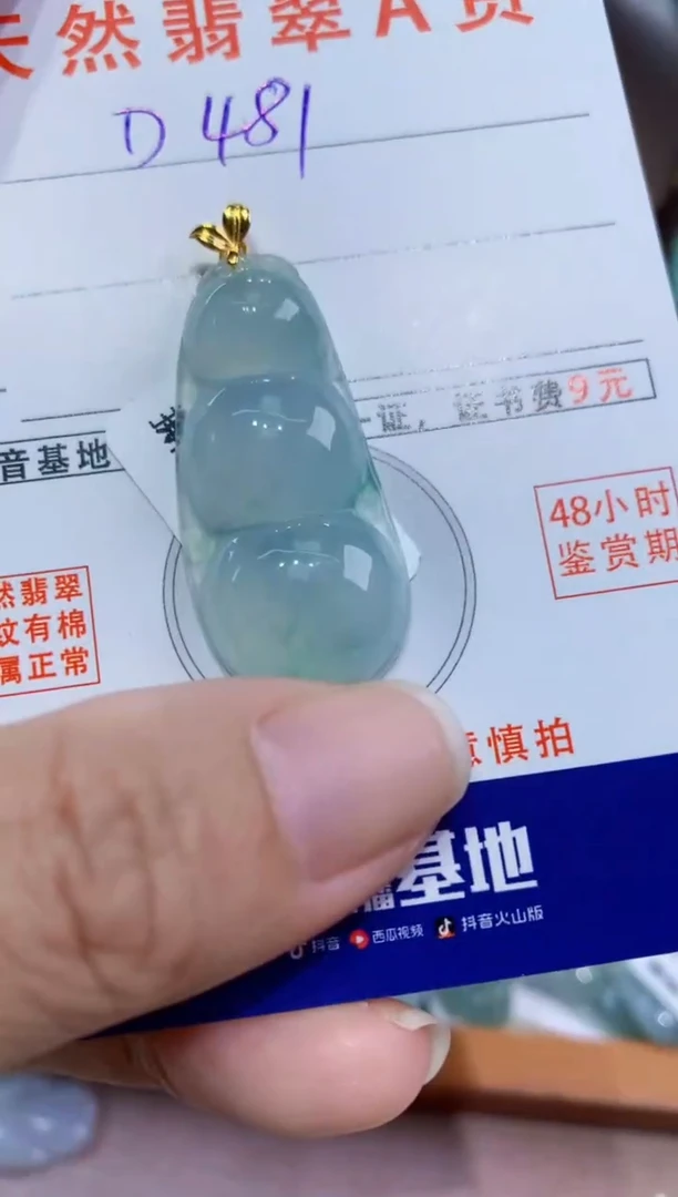 翡翠18K金镶嵌颈饰天然A货翡翠