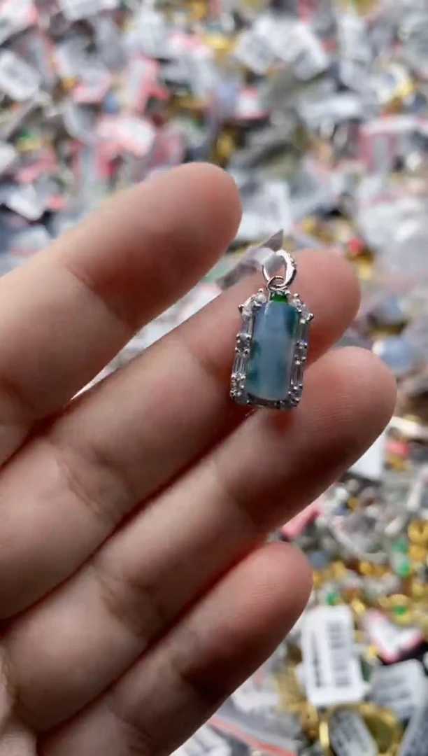 翡翠戒指银S925镶嵌1111---3