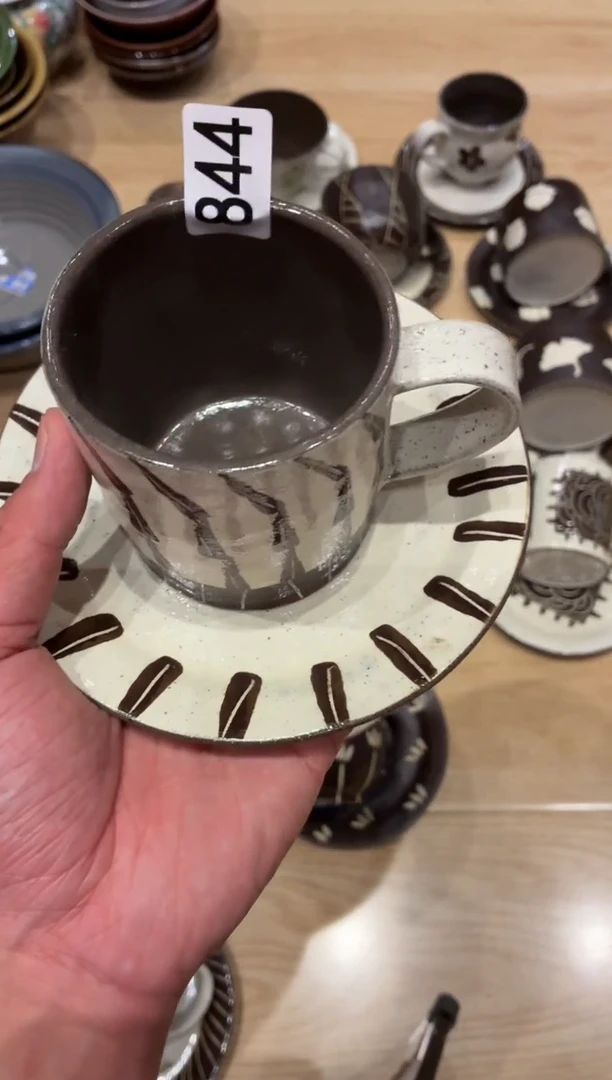 瓷片ジ****ト844 手绘白色咖啡杯一套
