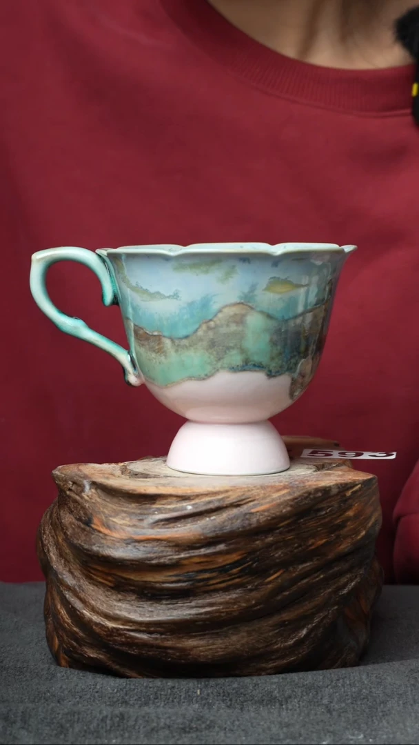 杯子陶瓷593景德镇手工手创杯子 带冰裂纹