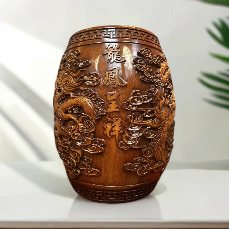 【龙凤呈祥】圆鼓凳高端家居摆件（40*30）