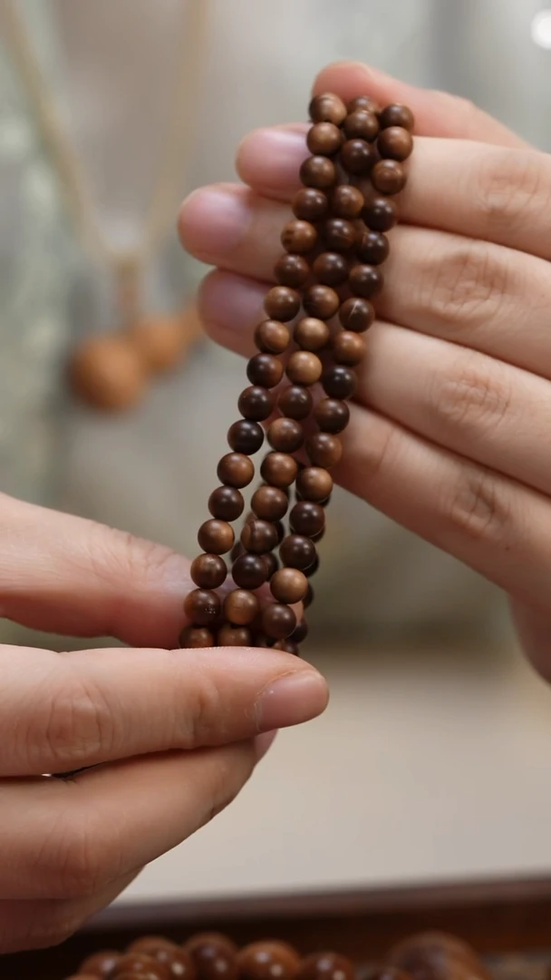 檀香木手串/手链胖*球老山檀香0.6圆珠多圈108颗沉水供奉料