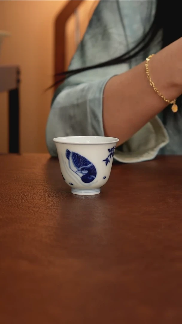 景德镇瓷器，青花瓷手绘茶具~