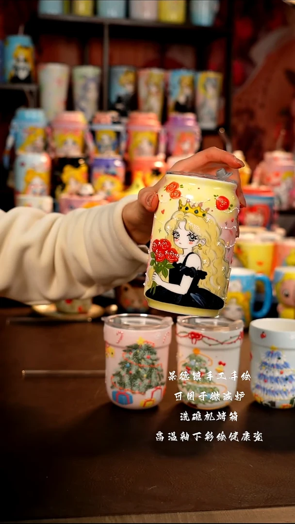 景德镇手工手绘陶瓷杯杯