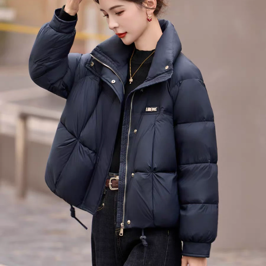 彬彬家冬季立领加厚小个子短款白鸭绒保暖外套801