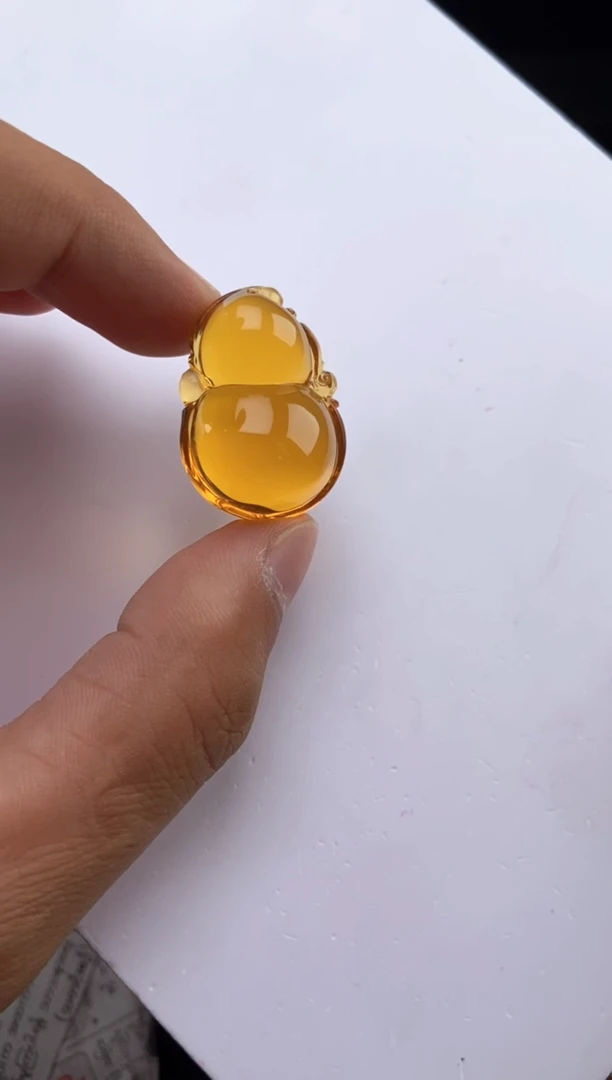 琥珀颈饰未镶嵌金蓝珀葫芦吊坠