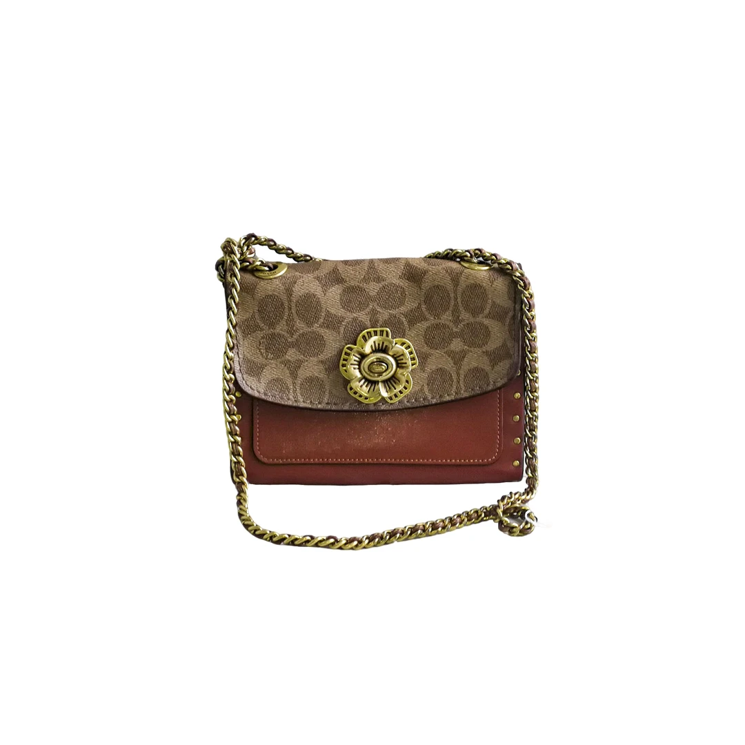 95新 COACH/蔻驰 Coach 山茶花单肩包 081625