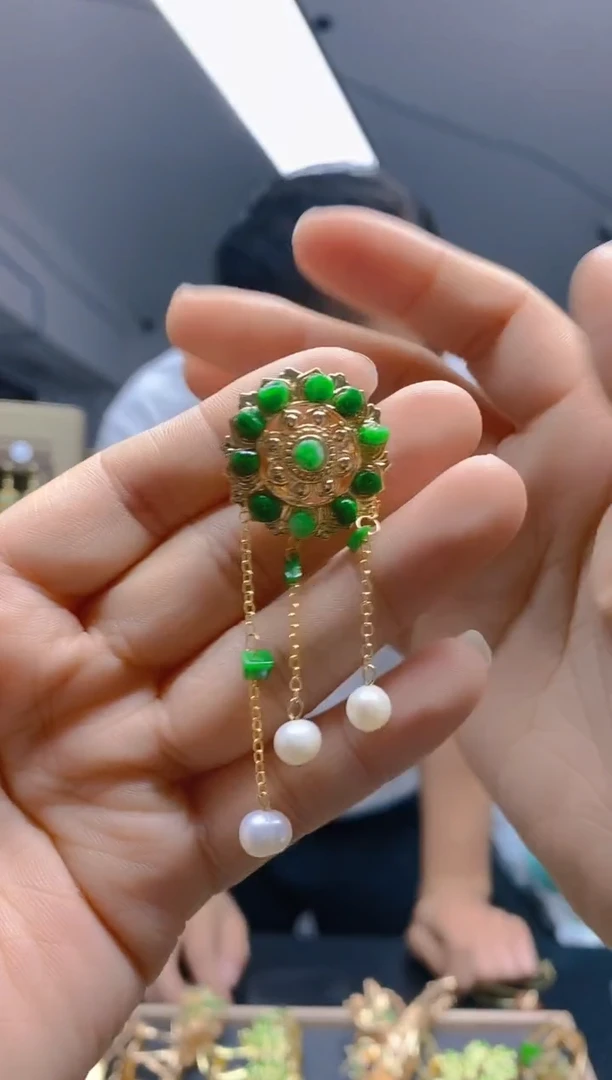 【闪购商品】翡翠耳饰合金0253翡翠发簪