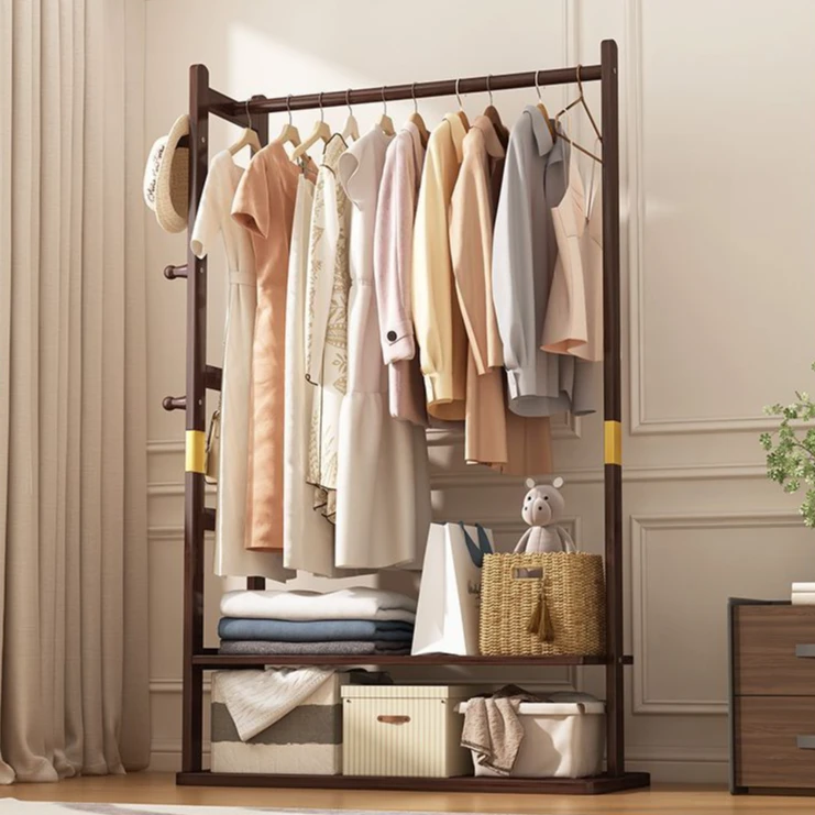 衣帽架落地卧室挂衣架轻奢高级挂包架室内主卧床边立式家用衣架