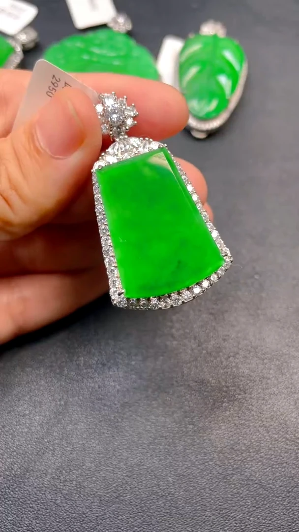 吊坠(不含链)银S925镶嵌翡翠吊坠