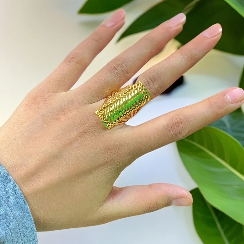 合金戒指 合金戒指 爆款时尚戒指 绿色青年女士戒指彩色625号