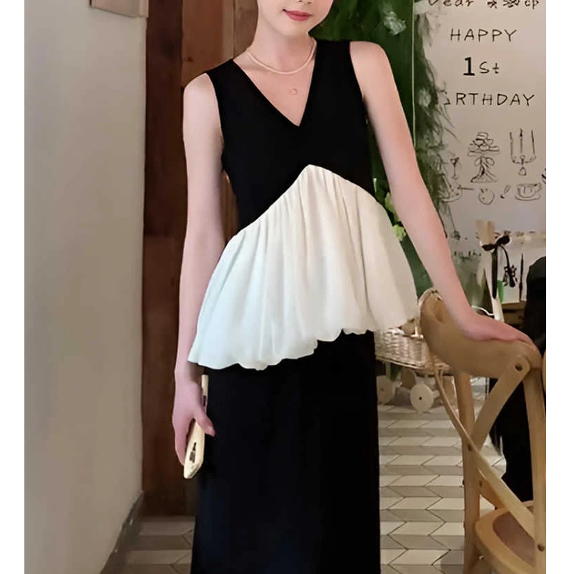 法式气质设计感小众无袖上衣半身裙两件套轻奢时髦小香风优雅套装