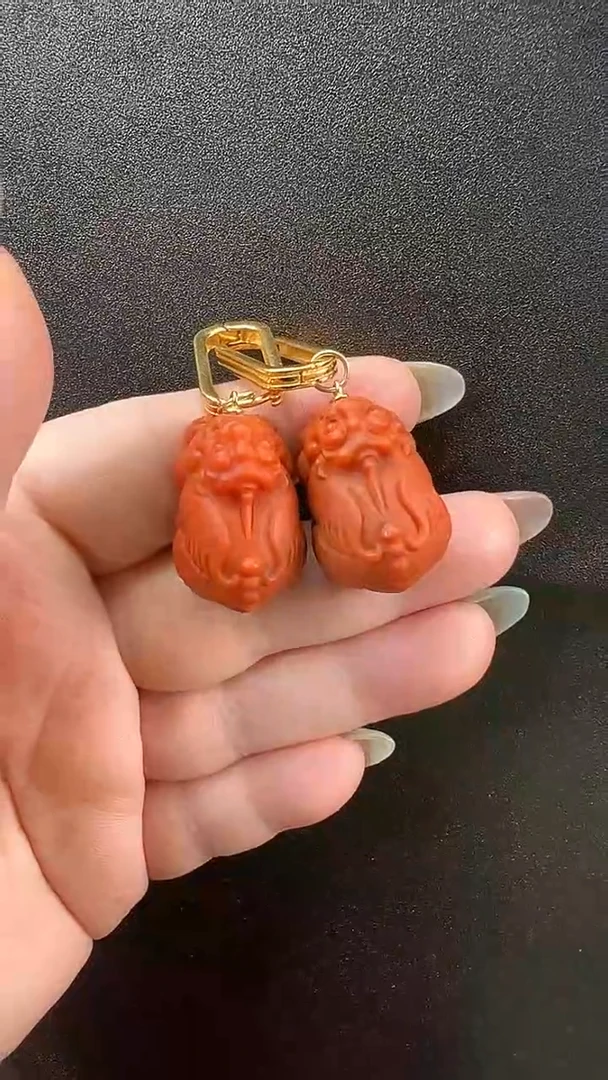 南红玛瑙未镶嵌耳饰耳环