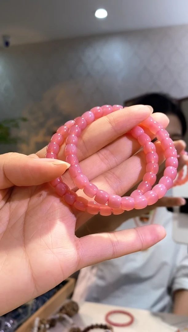 玛瑙/玉髓手串未镶嵌天然粉糯手串
