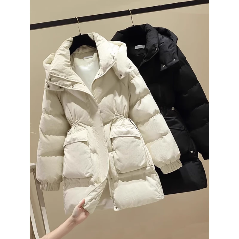 大码羽绒棉服女装2024冬季新款胖mm中长款保暖棉衣高级感加厚外套