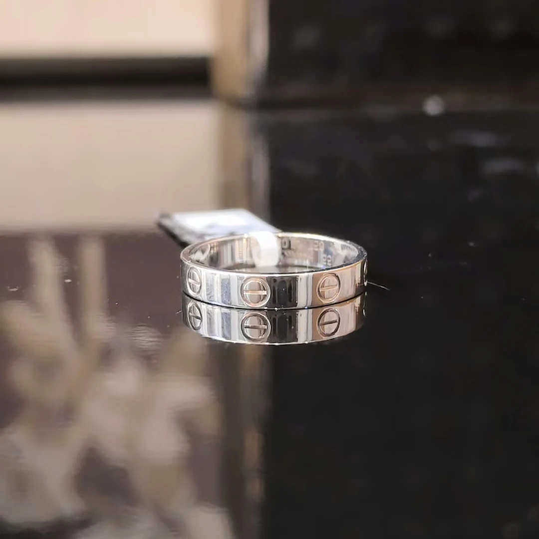 99新 Cartier/卡地亚 99新LOVE戒指/窄/白金/卡地亚戒指