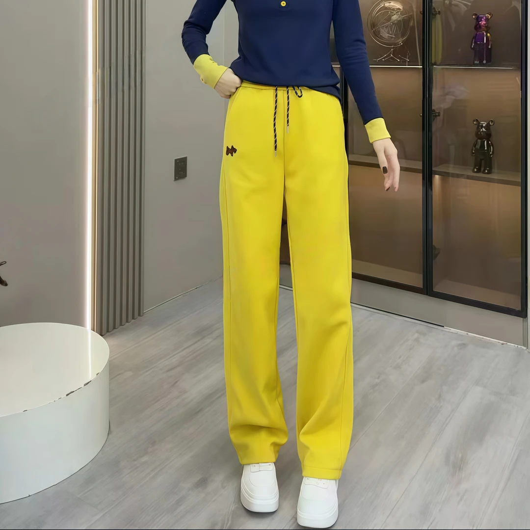 秋冬高腰加绒窄版阔腿直筒女士休闲运动卫裤显瘦遮肉宽松洋气百搭