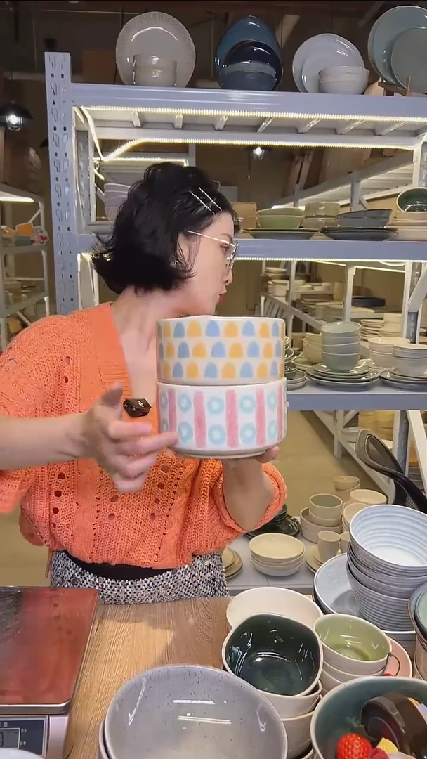 瓷201外贸尾货高温釉下彩陶瓷餐具默认微瑕