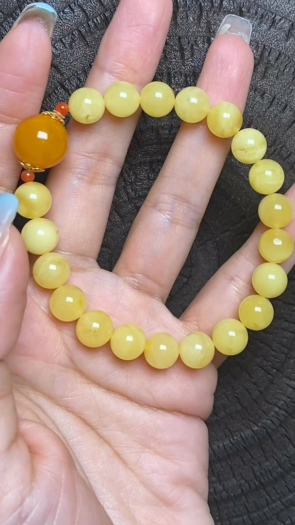 蜜蜡银S925镶嵌戒指手鏈