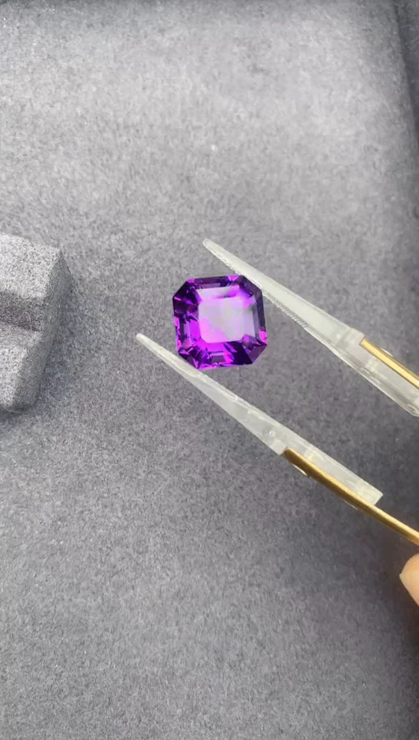 未镶嵌珠宝半成品紫晶8.9ct紫水晶  GE