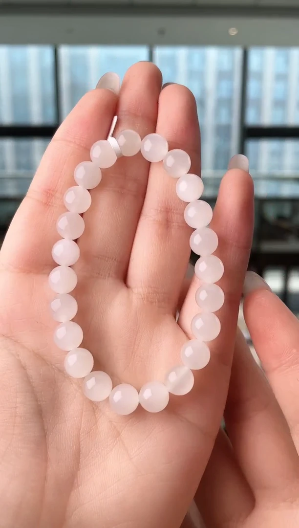 未镶嵌手串和田玉白玉8mm