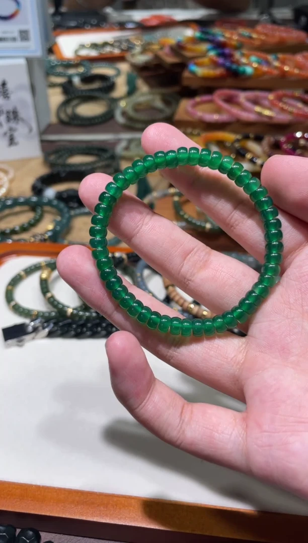 未镶嵌手串玛瑙/玉髓6mm绿玛瑙手串