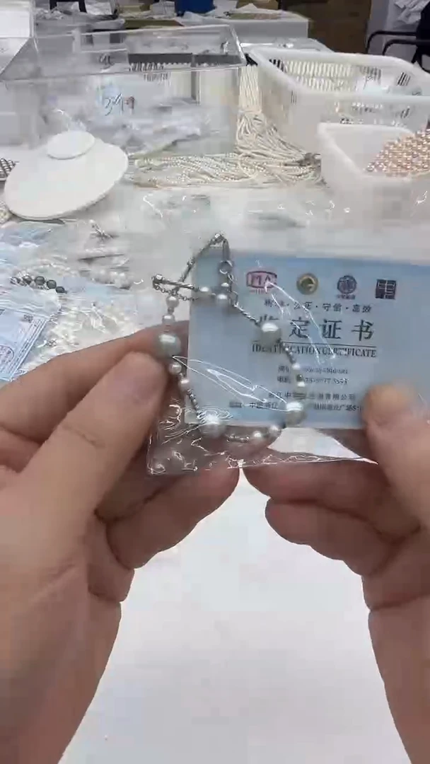 银S925镶嵌手链海水珍珠4-8mm 真多麻-孤品
