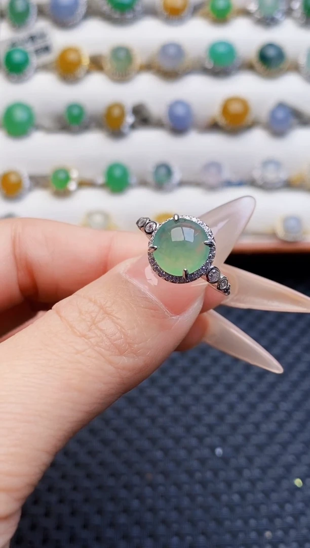 银S925镶嵌戒指翡翠4934