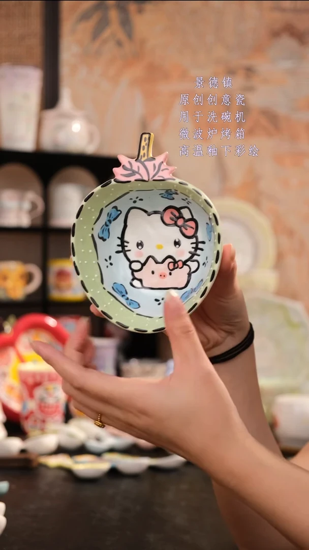 摆件景德镇手工手绘设计师款