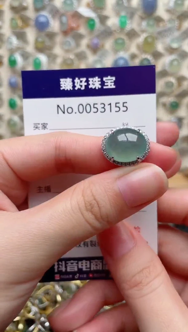 翡翠戒指银S925镶嵌.