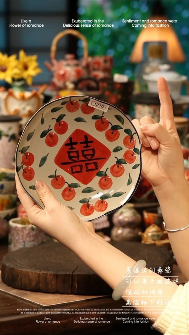 陶瓷景德镇高温釉下彩手工手绘款式@A1210@
