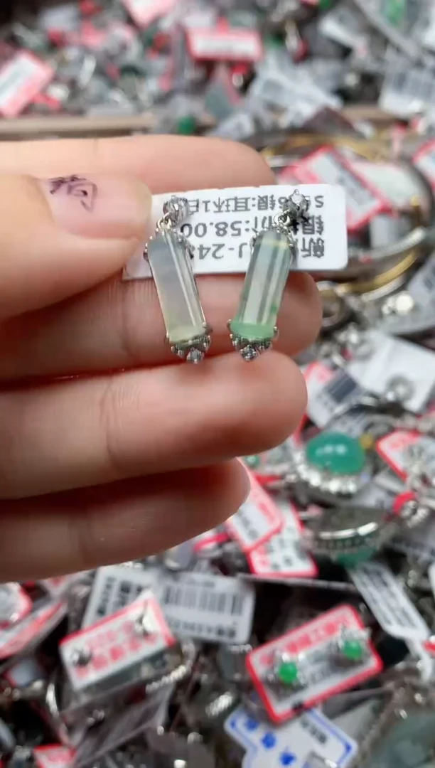 银S925镶嵌戒指翡翠天然A货缅甸翡翠