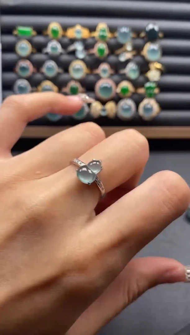 银S925镶嵌戒指翡翠51511-6