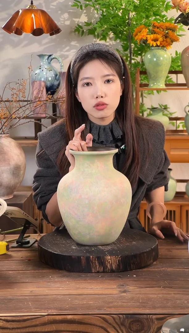 苔点绿-胖肚瓶大号