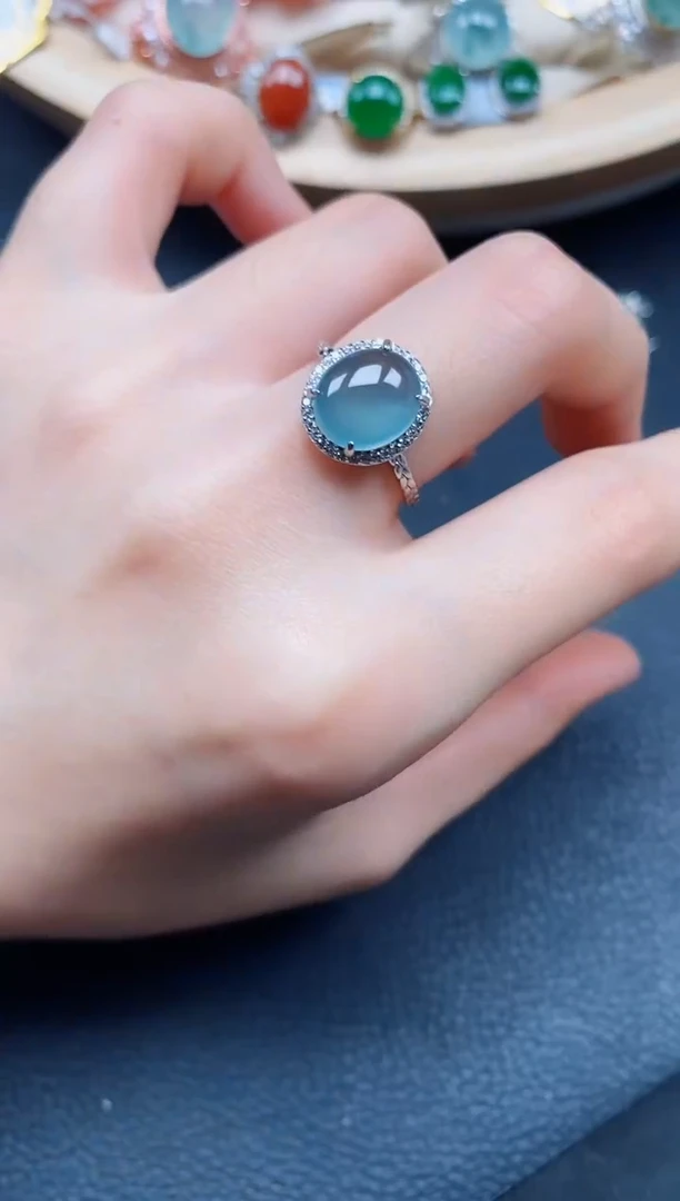 【闪购商品】翡翠戒指银S925镶嵌翡翠