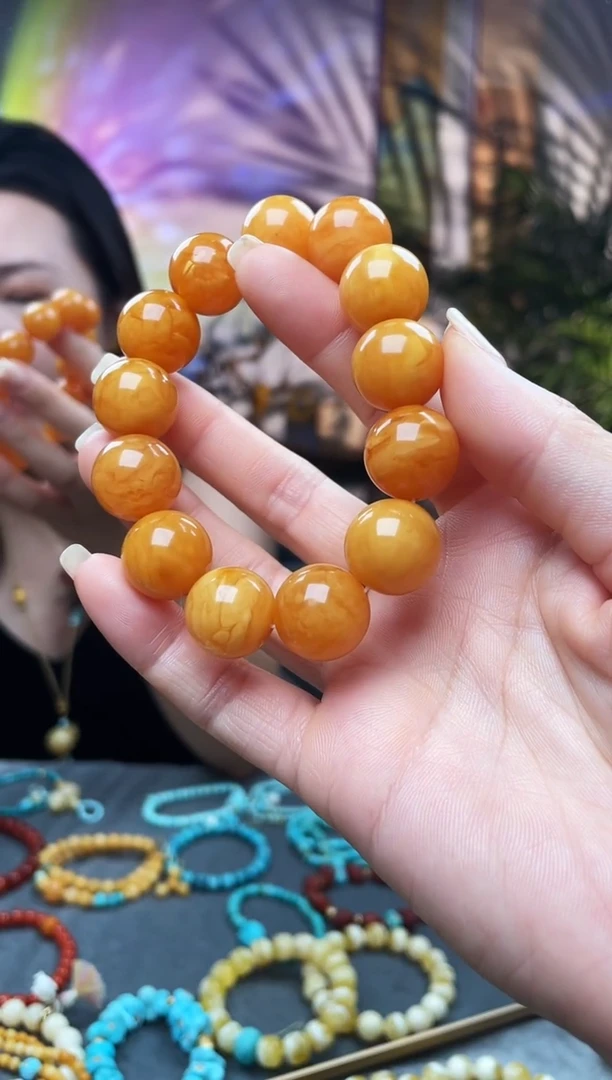 未镶嵌蜜蜡手链手链15+