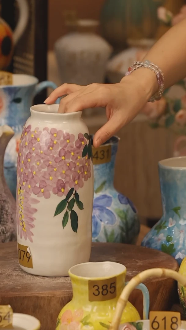 陶瓷079景德镇设计师手作花器摆件侘寂风