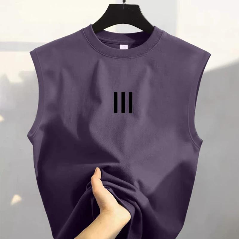 奥特莱斯~外贸清仓100%纯棉坎肩背心男女夏季圆领宽松无袖上衣潮