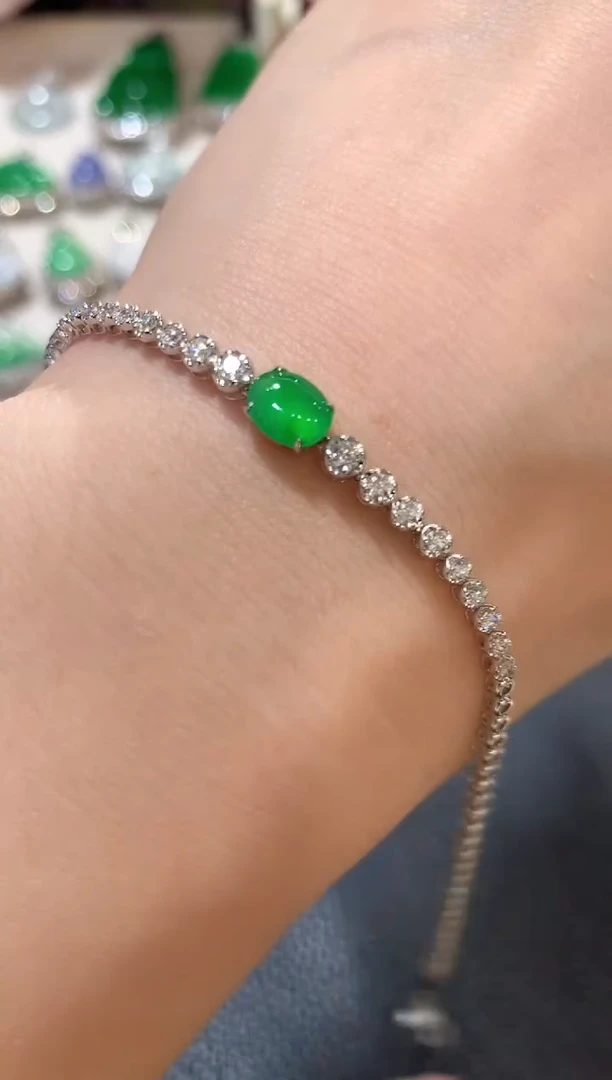 18K金镶嵌手链翡翠z208