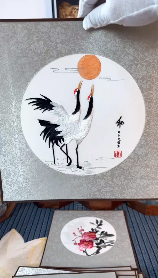 织绣非遗苏绣双面绣片