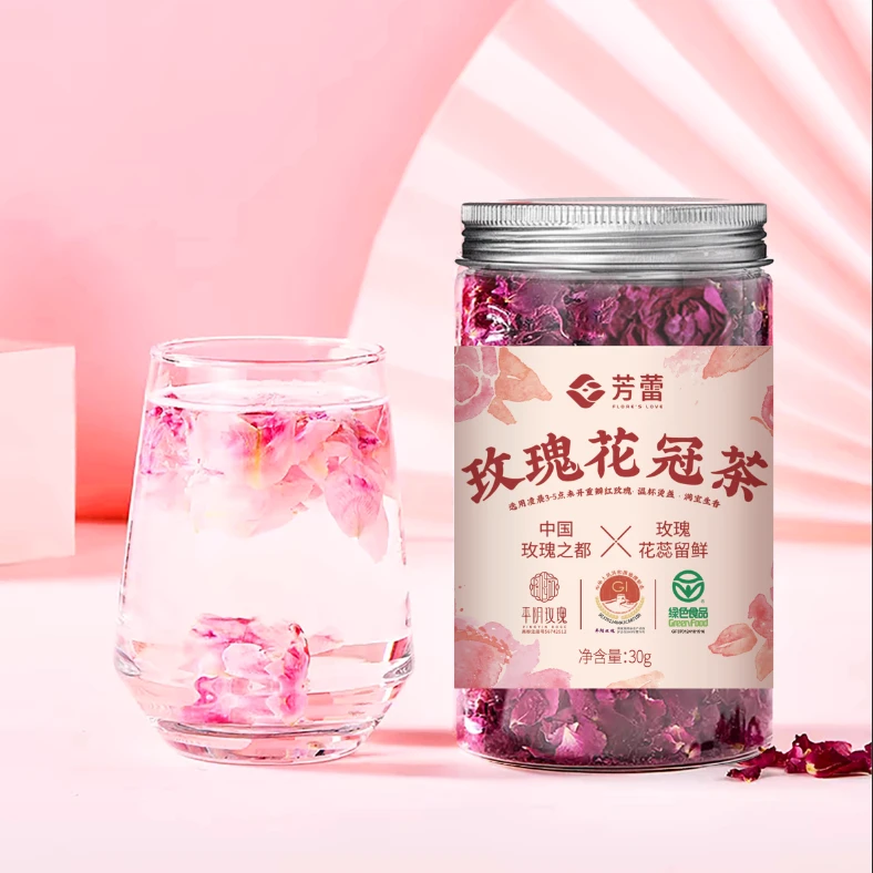 芳蕾重瓣红玫瑰花冠茶 香气浓郁