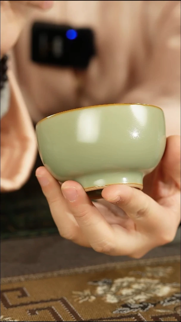 善窑厂汝窑粉青素色主人杯