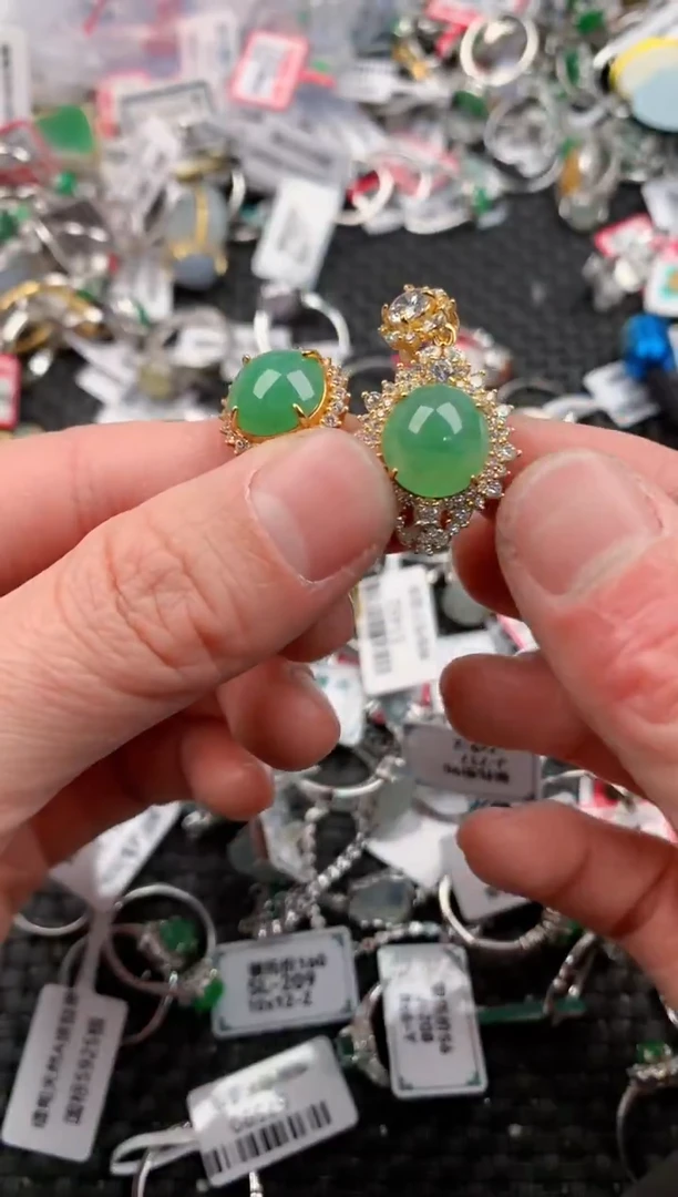 银S925镶嵌戒指翡翠33333  1